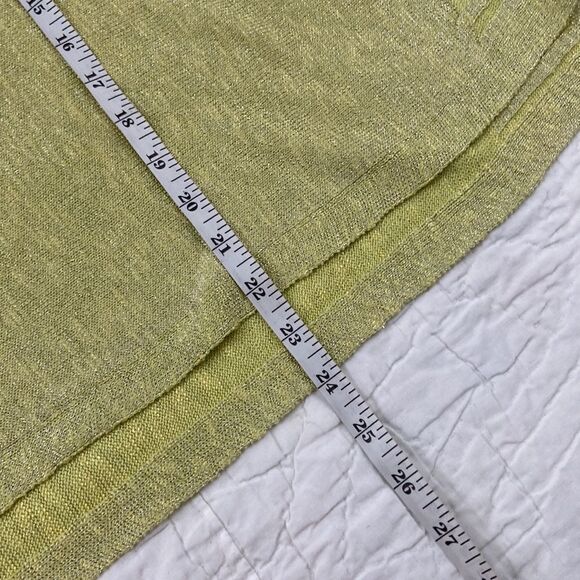 Anthropologie Alicia Green Shimmer Linen Blend Pull Over size Small - Picture 10 of 10